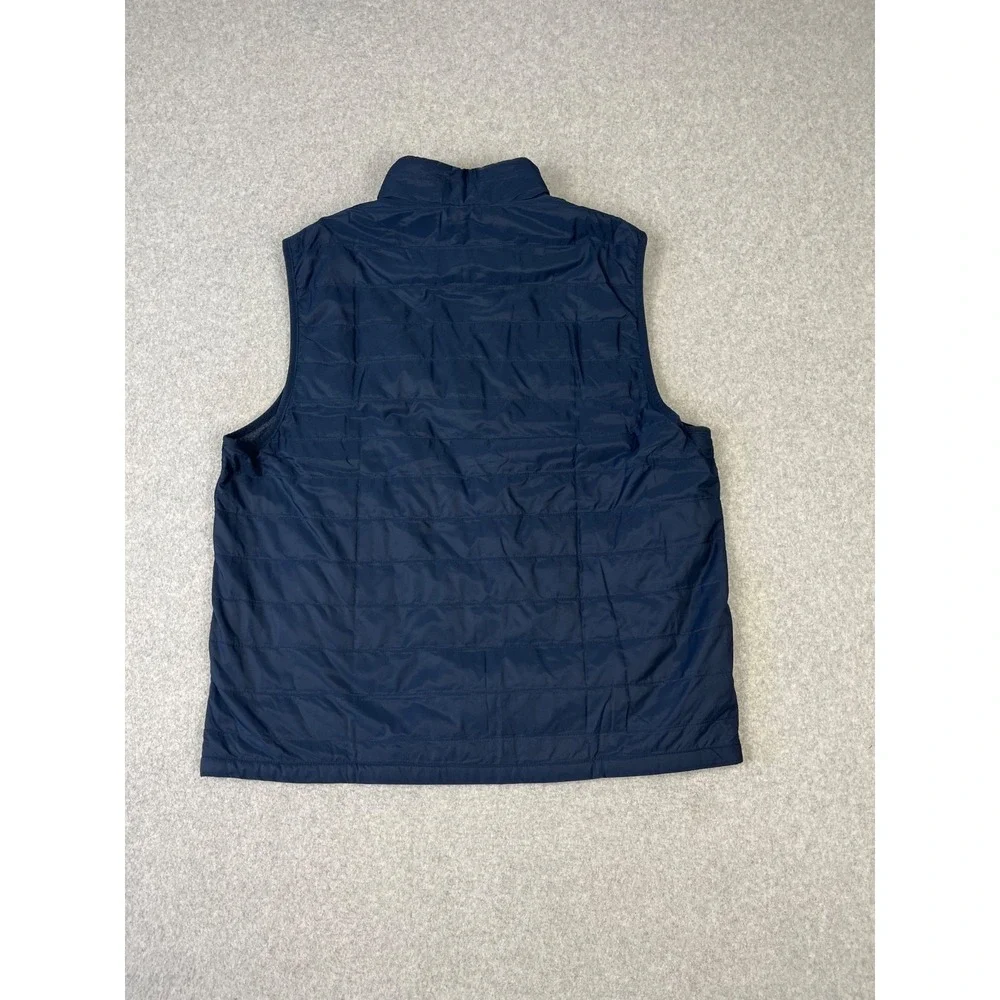 Banana Republic Sleeveless Vest Mens L‎ Blue Full Zip Quilted Lined Zip Pockets